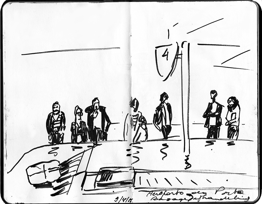 Baggage claim area in Porto